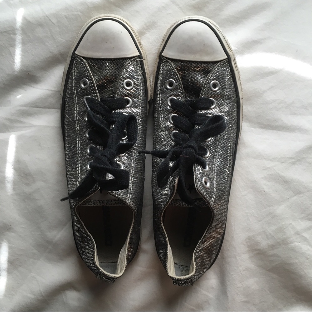 Sparkly Silver Converse Used